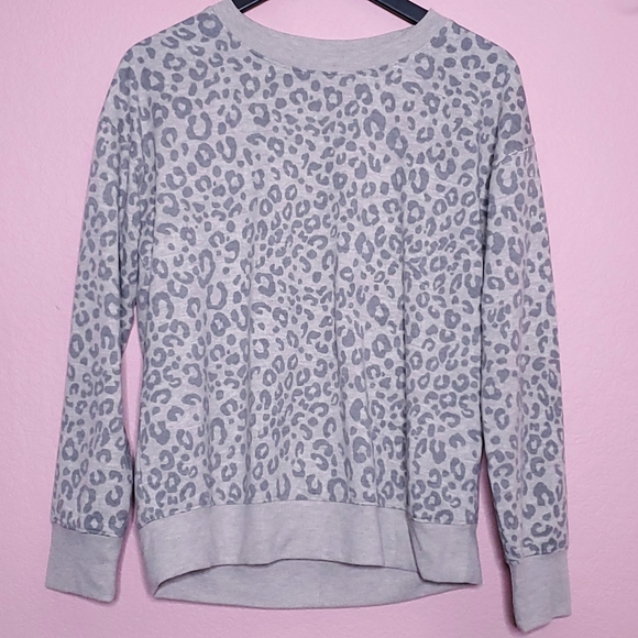 Splendid Leopard Print Long Sleeve Crew Sweater - Picture 11 of 16